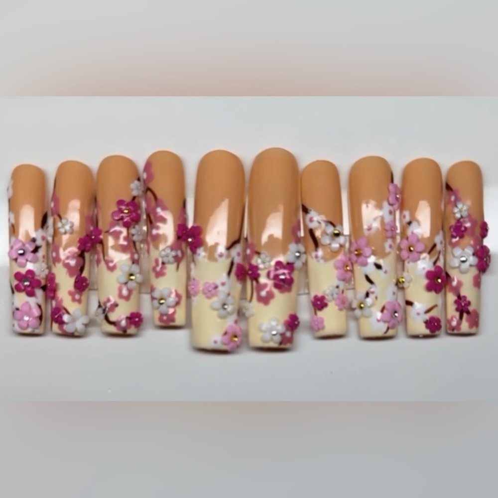 Cherry blossom press on nails